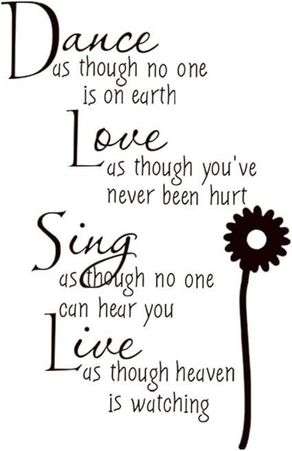 Soledi Adesivi Murales Carta Da Pareti Frasi Danc Love Sing Live Rimovibile Decorazione Per Casa Hotel Ristorante Ufficio Fai Da Te Amazon It Fai Da Te