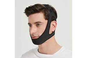 BINITS Chin Strap for CPAP Users | Keep Mouth Closed While Sleeping Chin Strap for Snoring | Better Night's Sleep, Stop Noise Anti Snoring Chin Strap for Men and Women (Black)