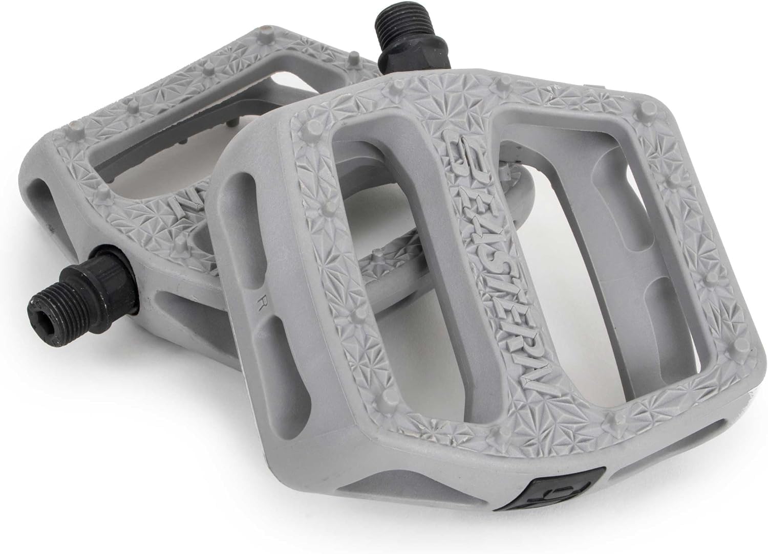 Eastern Facet Bike Pedals 9/16" - High Grip, Fiber-Reinforced Plastic & Chromoly Axle, for BMX, MTB, Road & Kids Bikes - Multiple Colors (Grey)