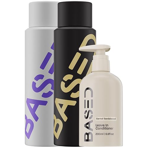 BASED Shampoo, Conditioner & Leave-In Conditioner Deluxe Bundle with ...