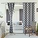 Best Home Fashion Grey Arrow Room Darkening Blackout Grommet Top Curtain 84