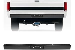 ALMULOO Rear Roll Pan Compatible with 1987-1996 Ford F150 Fleetside/Styleside Bed W/LED License Light and Plate Box Bumper Ro