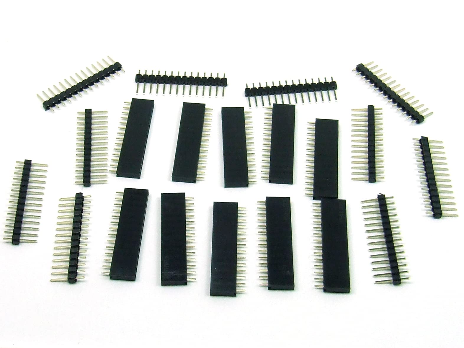 POPESQ® - 10 Pcs. x Kit Connector male + female 2.54mm 14 pins Straight #A2003