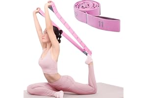 Xensamy 11 Loops Stretch band - Yoga, Pilates, Ballet, and Physical Therapy Stretching strap for Flexibility, Leg Stretching, and Exercise - Durable Stretching equipment for Dance and Fitness
