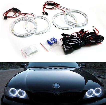 ijdmtoy 7000 K Xenon Blanco 240-smd LED Angel Eyes halo Ring Kit ...