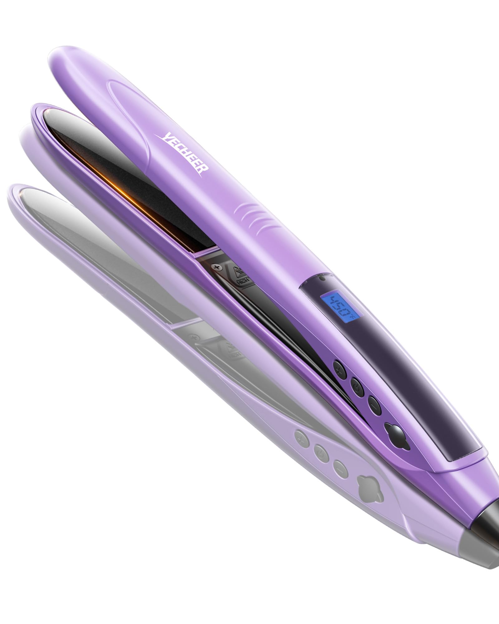 Photo 1 of 1" Ceramic Flat Iron with Sonic Vibrating for Less Damage, Dual Voltage Travel Hair Straightener for Women - Ionic & Volcanic Mineral Technology, Straightener and Curler, 10 Heat Settings