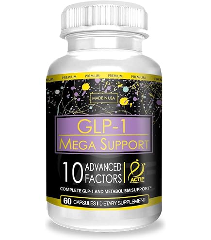 ACTIF GLP-1 Mega Support with 10 Advanced Weight Factors and Probiotics, GLP-1 Activator and Metabolism Support, Non GMO, Made in USA, 60 Count : Health & Household