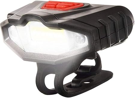 Inditradition Bicycle Super Bright COB Headlight | 45 Lumens 3 Mode Flash with Red Warning Indicators (Rechargeable)