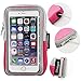 iPhone 13 Pro Max Armband, Universal Phone Pouch Galaxy Note 20 9 Running Armband Outdoor Sports Key Card Slot Arm Band Gym Wrist Bag Touchscreen Sleeve for iPhone 12 Pro Max 8 Plus Smartphone Pink