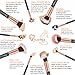 Qivange Makeup Brushes, Vegan Face Blending Brush Powder Liquid Foundation Eye Shadow Labeled Kabuki Brush(Black with Rose Gold, 10 Pieces)