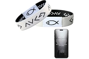 LUSINUS Daily Bible Verse Bracelets for Men & Women - Christian Scripture Bracelet with NFC Tap to Scan Bible Verses - Jesus Bracelet - Christian Gifts For Women, Christmas Gifts For Women, Bible Accessories Women,Christmas Gift For Mom, Christmas Gifts 2024, 1pc