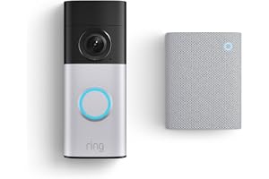 Ring Wired Doorbell Plus (Newest Model), Nickel Silver with Chime (Newest Model), White