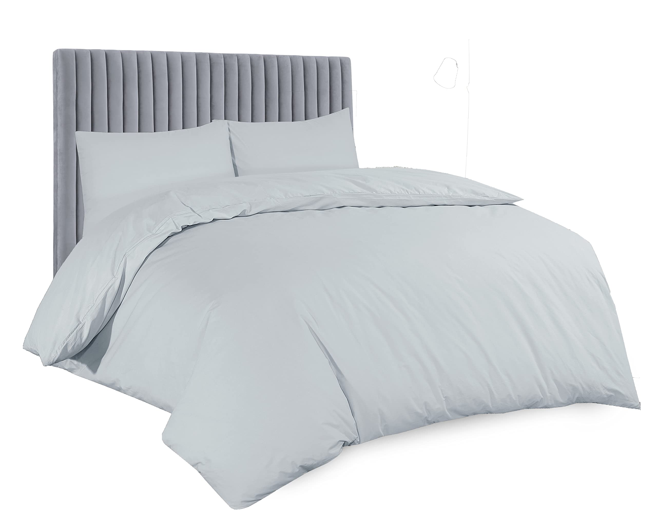 AATH COLLECTION Duvet Cover Bedding Set, Single, Double, King, Super King Size Egyptian Cotton Duvet Set with Pillow Cases. 100% Long Staple Soft Cotton Duvet Set with Easy Closure (Single, Duck Egg)