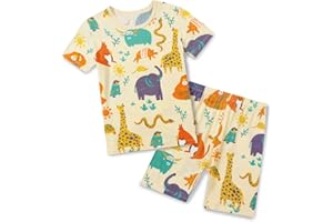 babee Reshinee Bamboo Viscose Toddler Animal Pajamas Boys Girls Kids Cool Short Summer 12M-8Y Snug fit Pjs Set 2pcs