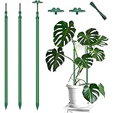 Extendable Plant Stakes,Length Scalable From17.9to42.3IN Plant SupportStake | 3Pack Orchid Sticks with Clips for Indoor Outdoor,Garden Stakes for Plant, Tomato, Vegetables, Monstera, Vine,Potted Plants