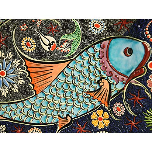 Artery8 Mosaic Fish Flowers Psychedelic Photo Art Print Canvas Premium Wall Decor Poster Mural