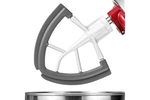 ABTER Flex Edge Beater For Kitchenaid Mixer Accessory,Kitchen Aid Attachments For Mixer,Fits Tilt-Head Stand Mixer Bowls For 4.5-5 Quart Bowls,Beater With Silicone Edges,Grey
