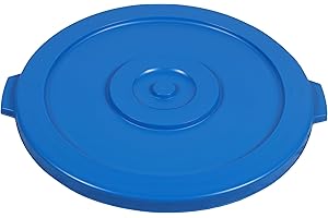 PLASTIC PRINCE Round Trash Can Lid, Compatible with 32 Gallon Wastebasket Garbage Can, Blue Plastic
