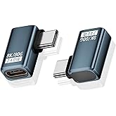 Poyiccot 2-Pack USB C Right Angle Adapter [80Gbps/240W PD/8K@60Hz] Right Angle 90 Degree USB C Adapter Support Type C Fast Ch