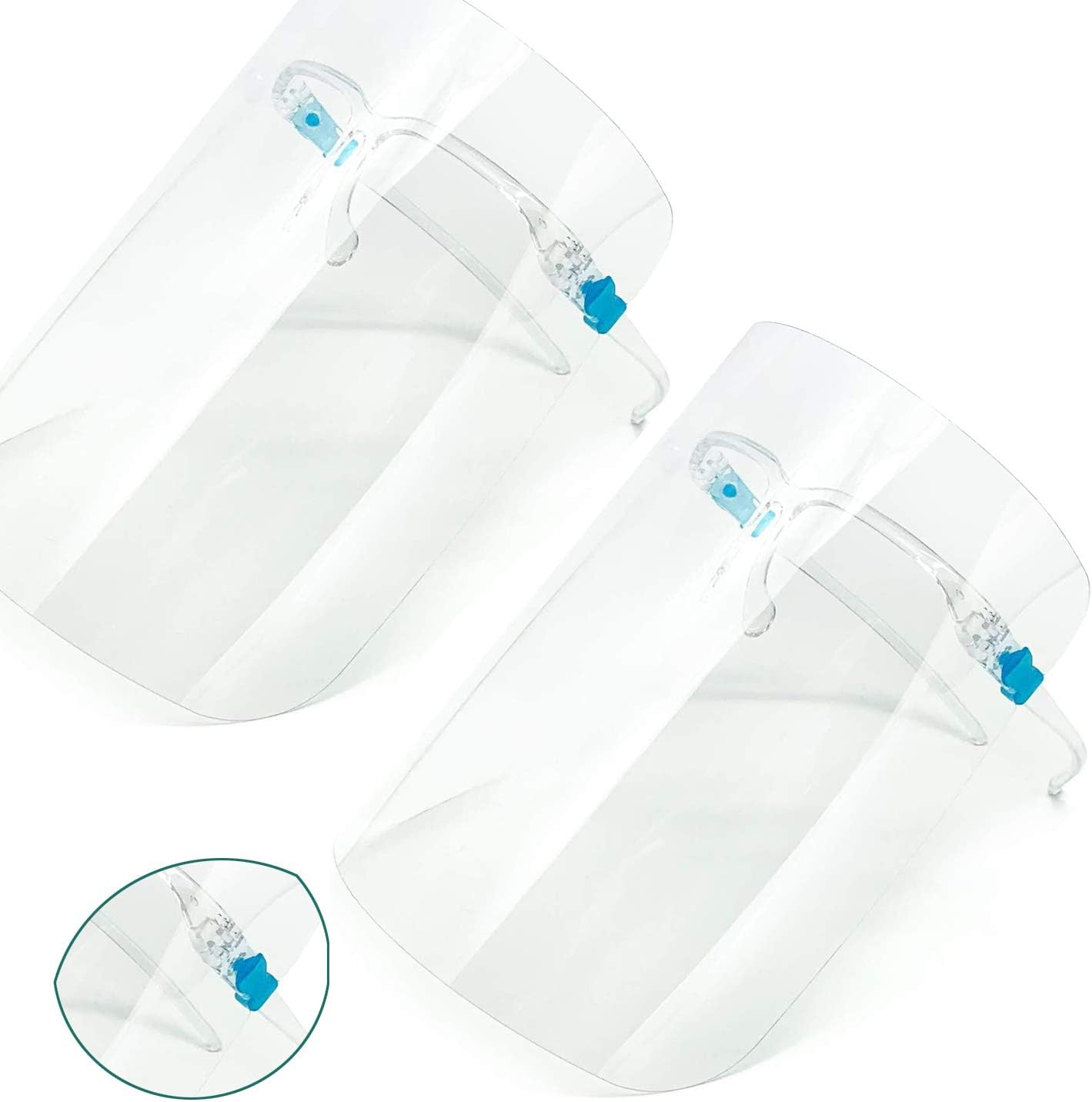 Face Shield-Clear Protect Eyes and Full Face Reusable Plastic Face Shield Safety Protection Visor Anti Saliva (5 Pack)