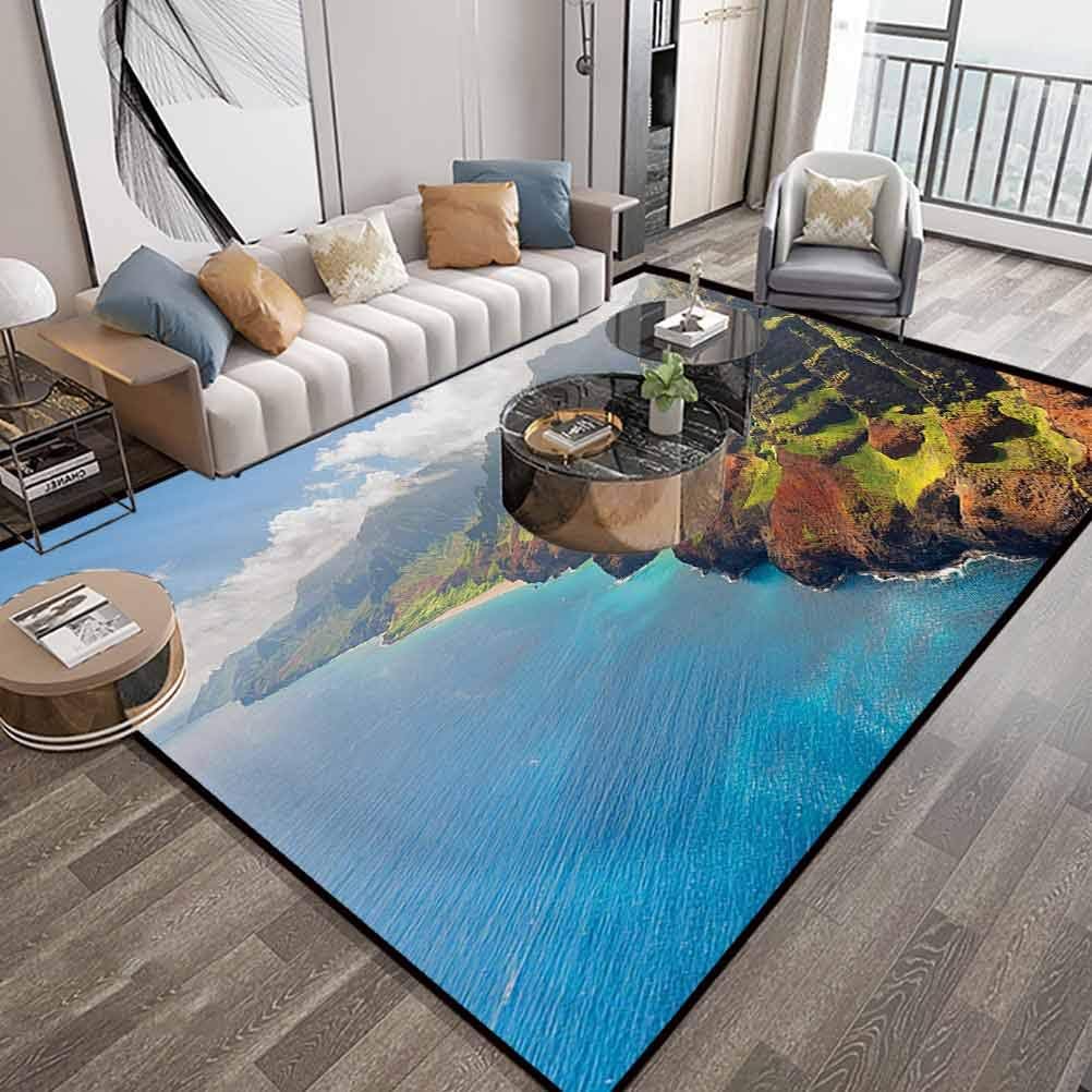 Alfombra de área hawaiana de 4X6 pies, costa de Na Pali en la isla de
