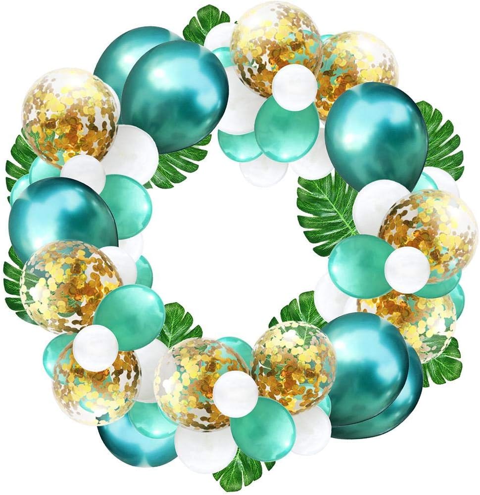 favourall Latex Balloon Set Leaf Kit Latex Metallic Balloons Confetti Balloons with Artificial Leaves for Party Wedding Decoration Advancement E