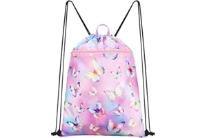 Luchike Drawstring Backpack for Kids - Girls Waterproof Swim Bag for Beach Girls Dance Travel Yoga Bag