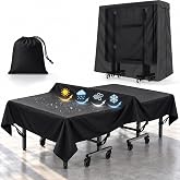 MCCKLE Ping Pong Table Cover Outdoor Waterproof, 600D Oxford Fabric, 9x5 ft | Heavy Duty Table Tennis Table Cover for Folding &amp; Flat Tables, 8 Windproof Buckles, Indoor Outdoor Use, Storage Bag Included