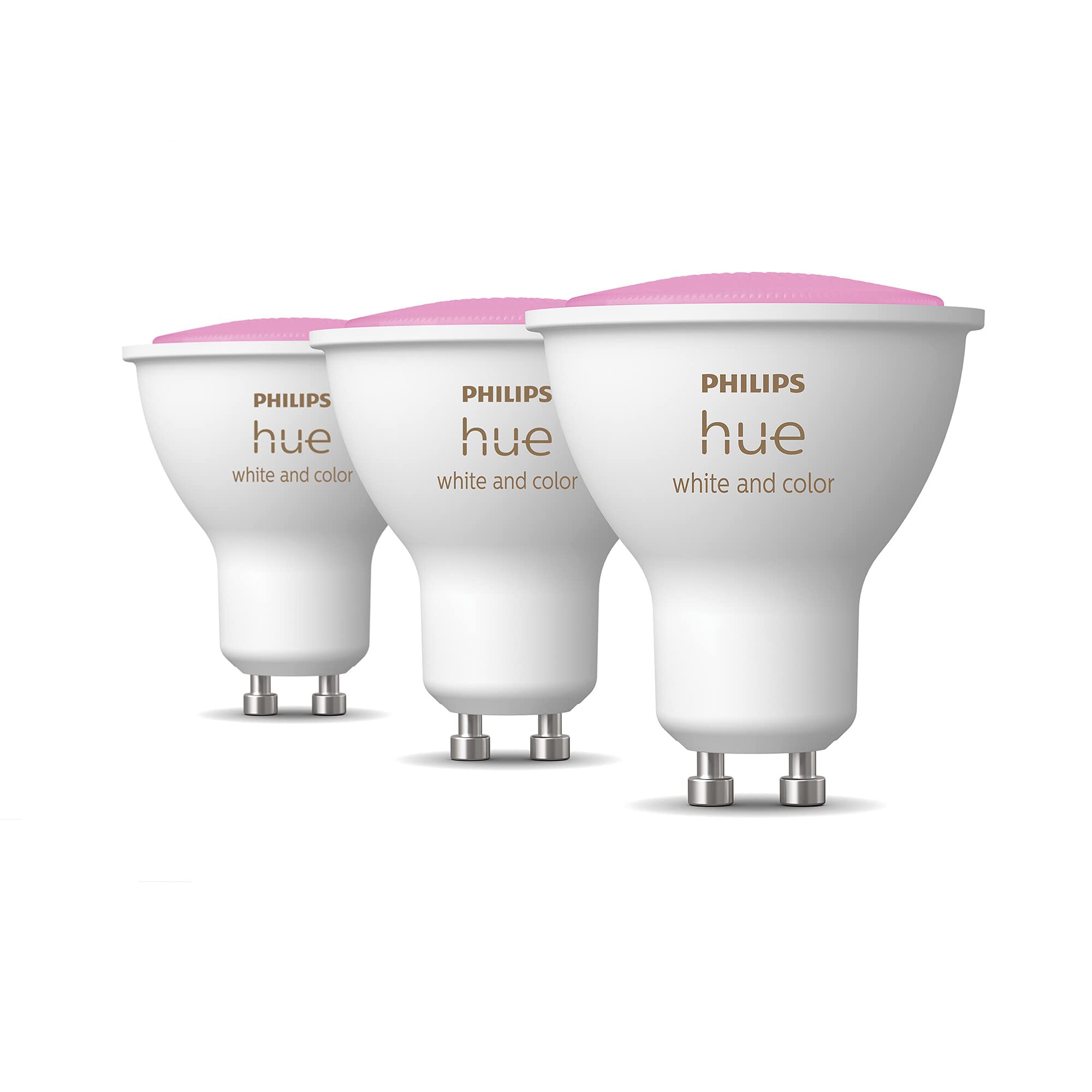 Philips Hue White & Color Ambiance GU10 LED Spot 3er Pack (350 lm), dimmbare LED Lampen für das Hue Lichtsystem mit 16 Mio. Farben, smarte Lichtsteuerung über Sprache und App 9