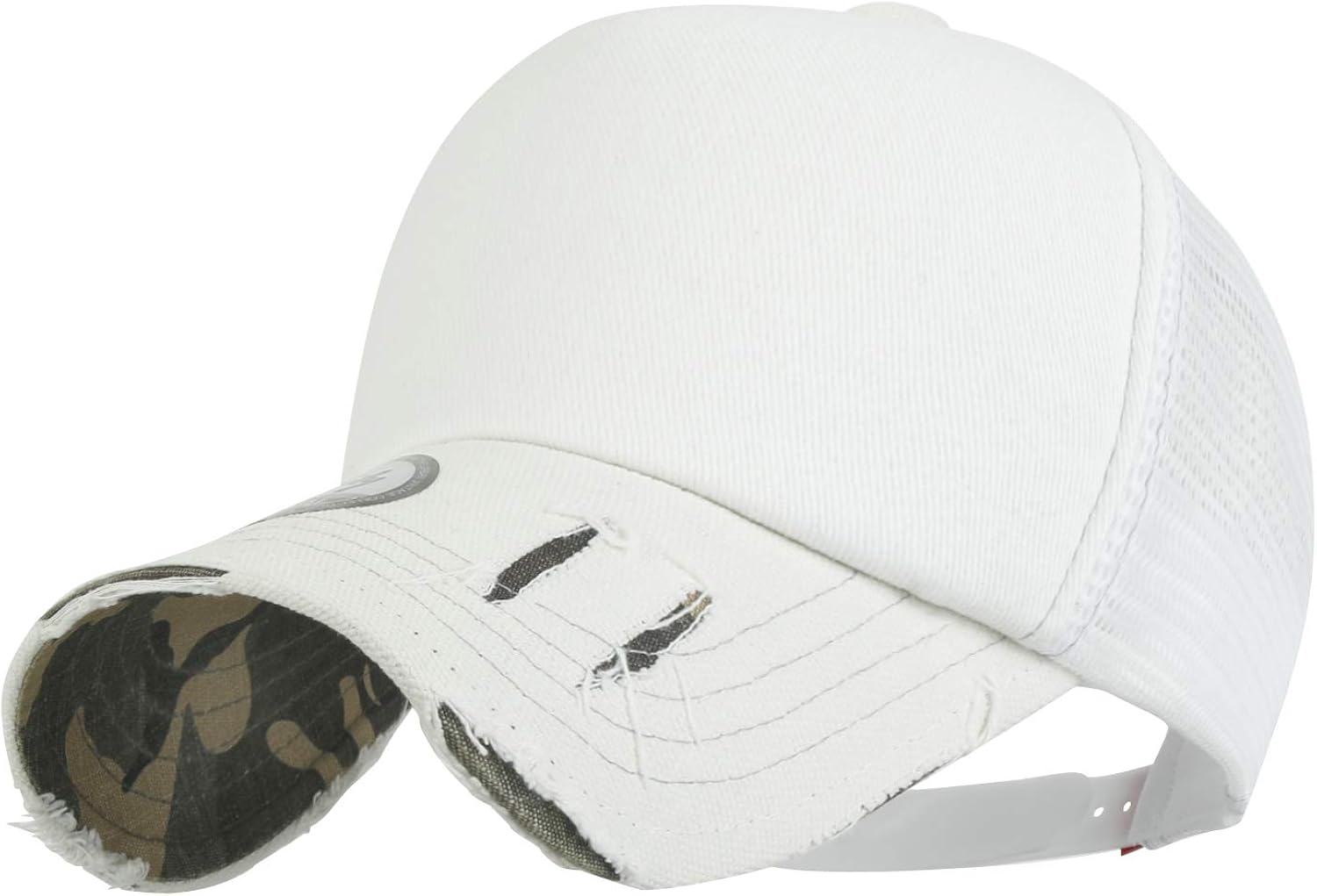 blank distressed trucker hats