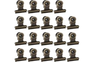 SUMAJU 100 PCS Metal Hinge Clips, Bronze Small Clips with Hole for Photos, Tags Bags, Shops, Office, Xmas Decor and Price Tag (0.87Inch/22mm)