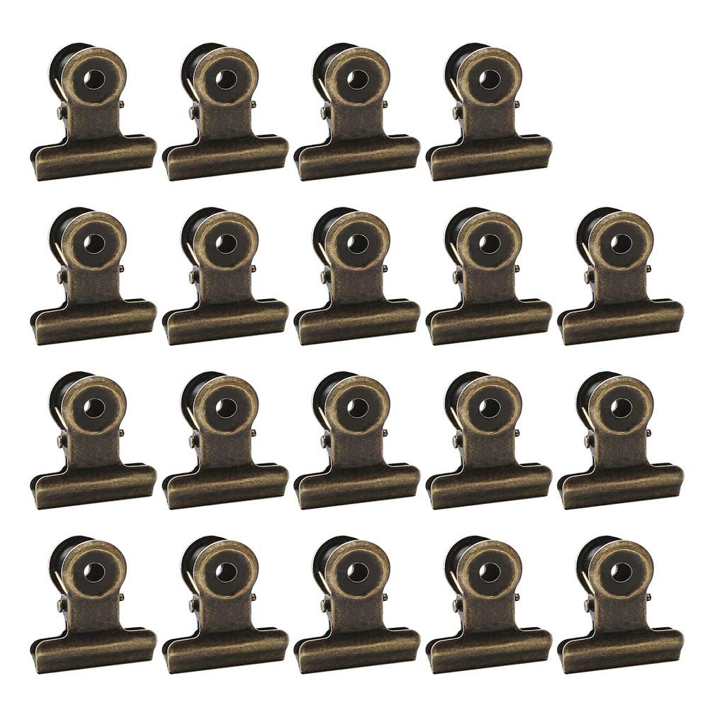 Photo 1 of 100 PCS Metal Hinge Clips, Bronze Small Clips with Hole for Photos, Tags Bags, Shops, Office, Xmas Decor and Price Tag (0.87Inch/22mm)