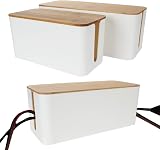 ASelected Cable Management Boxes 3 Pack White Plastic Wire Organizers Hide Cords view 5