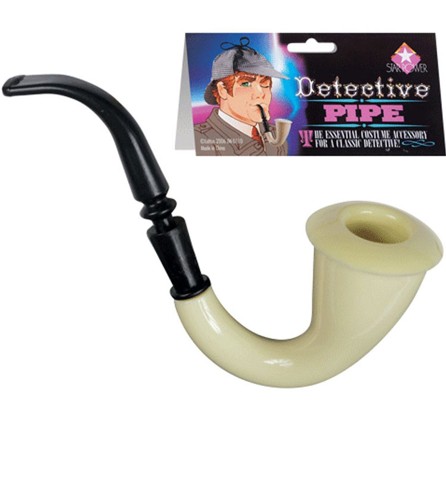 Photo 1 of Star Power Toy Detective Pipe Halloween Sherlock Costume Accessory, Black White, One Size