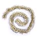 iPEGTOP 3 Pcs x 6.6ft Christmas Snowy Tinsel Garland, Classic Thick Shiny Sparkly Party Soft Tinsel Christmas Tree Ceiling Hanging Decorations, 4 inch Wide - Gold Silver Edge