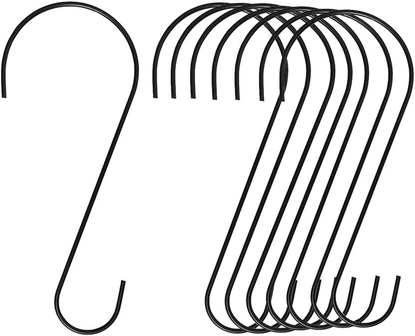 Outdoor Shepherd's Hooks - OYYQ 8 Pack Bird Feeder Hook,Stainless Steel Tree Branch Hook, Large S Hooks for Hanging Bird Feeders and Baths, Planters, Lanterns, Mason Jars, Flower Basket and Ornaments, 12 Inch