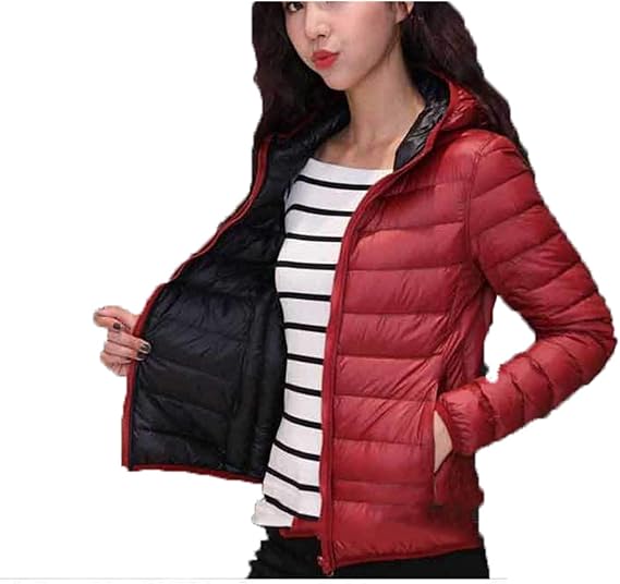 Amazon ダウンジャケット レディース 無地 ファー付き ショット丈 両面 ダウン コート Aライン 軽量 暖かい 長袖 通勤 防寒 秋冬春 オシャレ シンプル 厚手ダウン コート ショットコート 防寒着 冬用 ダウンジャケット コート ジャケット 通販