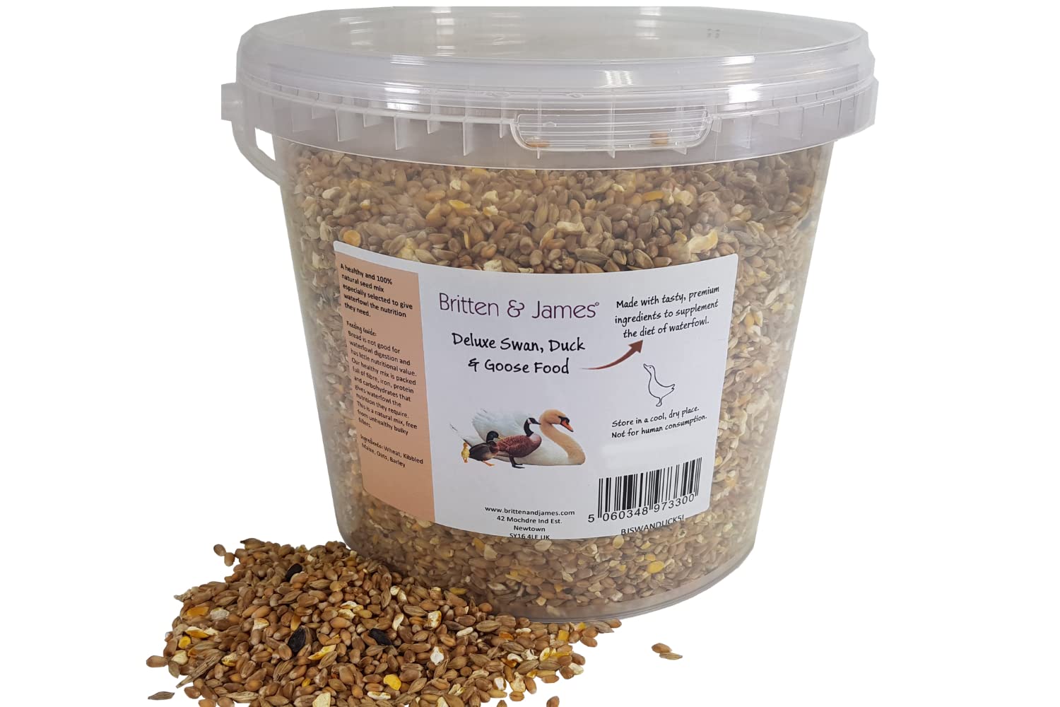 Deluxe Swan, Duck and Goose Food by Britten and James (4kg). A Healthy and 100% Natural Seed Mix - High in Iron, Fibre and Protein