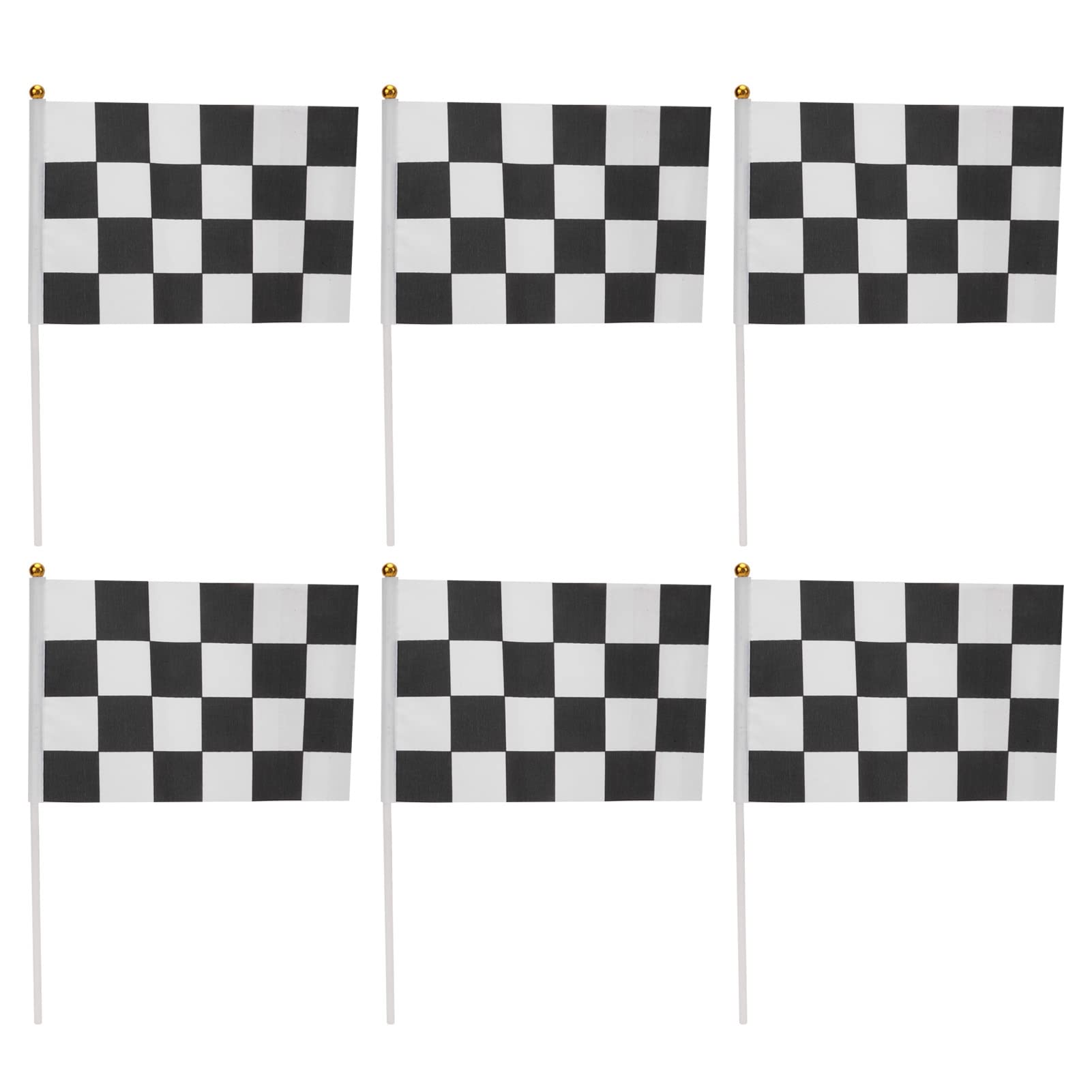 Dilwe 10 Pack Checkered Flag, Black and White Checkered Racing Flag Hand Waving Flags DIY Decoration for RC Racing Car Sports Activities Home Party