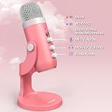 zealsound K66 USB Condenser Microphone Pink, Plug & Play with Noise Cancellation view 4