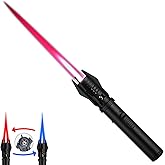 Torch Lighter, Bright Fire Lighter with Safety Lock and Adjustable Red/Blue Flame, Refillable Butane Gas Windproof Jet Flame Cool Lighters, for Candles Campfires BBQ Baking, Camping, Gift