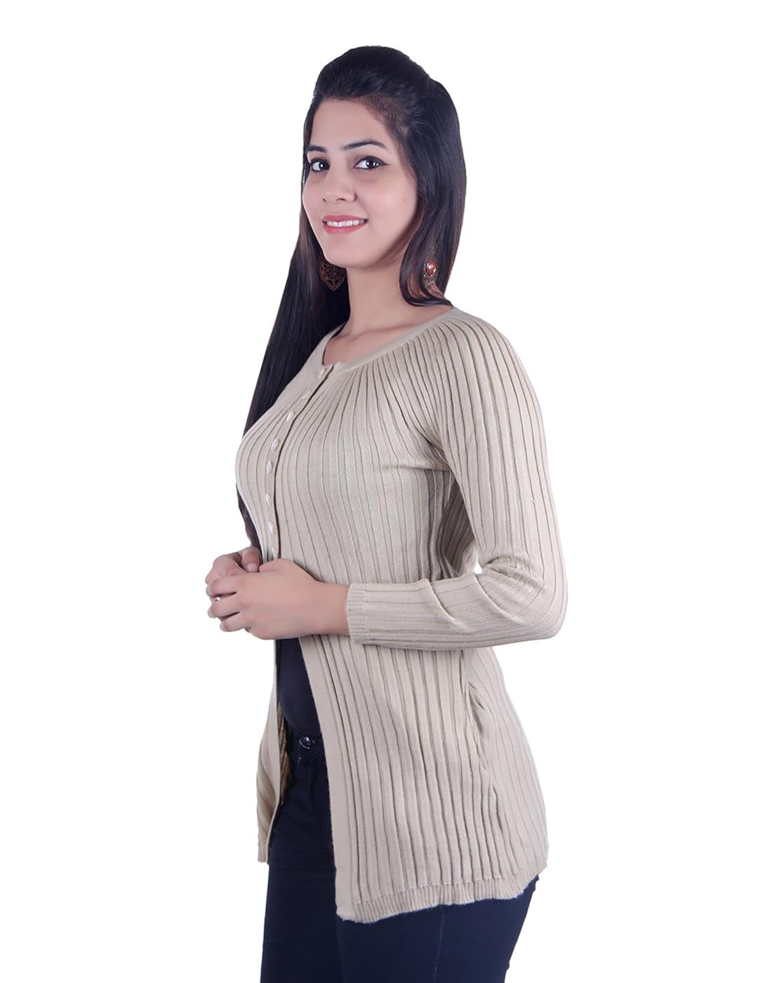 ogarti women's woolen cardigan(919camel, beige, free size)