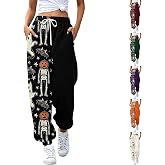 NUOLALDH Halloween Pajamas Womens Halloween Pants Active Baggy Sweatpant Lounge Sweat Pant Jogging Fall Clothes