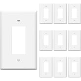 ENERLITES 1-Gang White Oversize Decorator Switch Outlet Wall Plate, 10 Pack | Size 5.5" x 3.5", Fits light switch/outlet/receptacle, Gloss Finish, Unbreakable Polycarbonate, UL Listed
