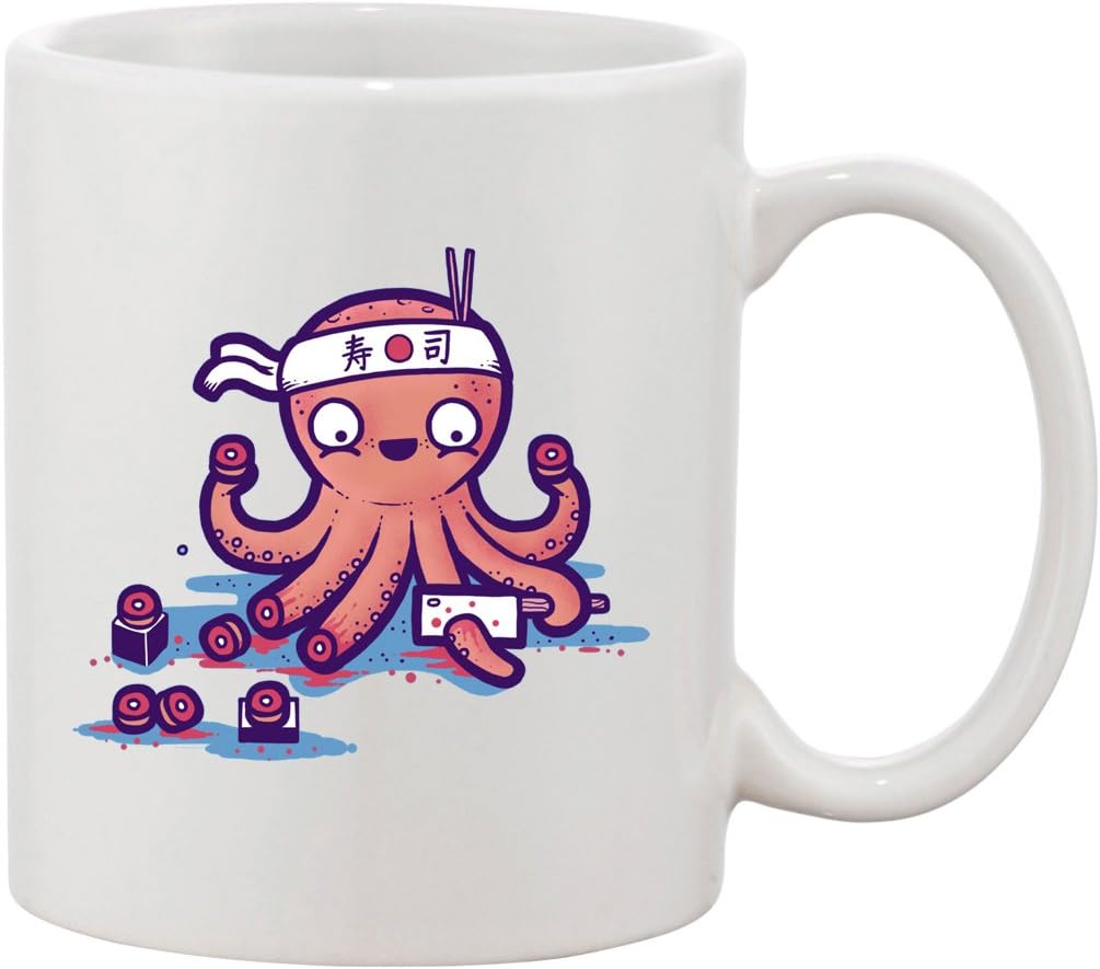 Amazon Com Ceramic Coffee Mug Octosushi Funny Japanese Octopus