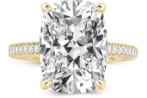 RODIFFY 4CT/7CT Elongated Cushion Cut Engagement Ring for Women, S925 Silver 5A Grade Cubic Zirconia Promise Rings