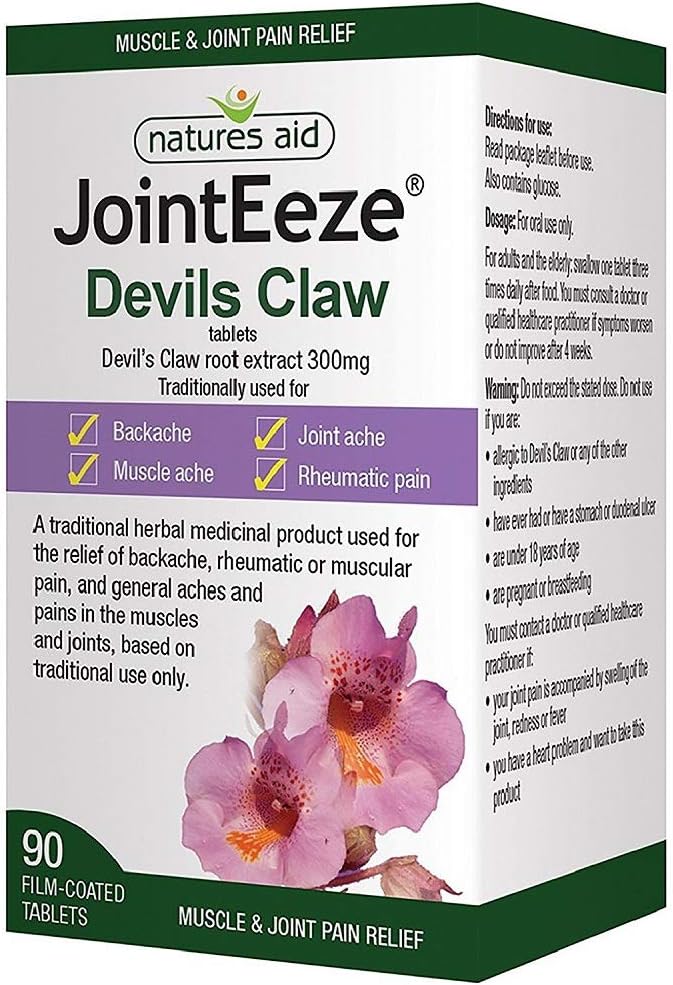 Natures Aid JointEeze 300mg (Equivalent 1050-1500mg of Devils Claw Root) 90 Tabs - 4 Pack, 90 Count (Pack of 4) - Image 3