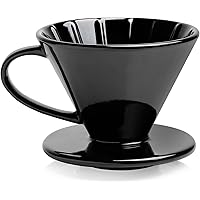 Sweese 660.112 Coffee Dripper, Porcelain Pour Over Coffee Maker for Home, Cafe, Restaurants, Size 02, Black