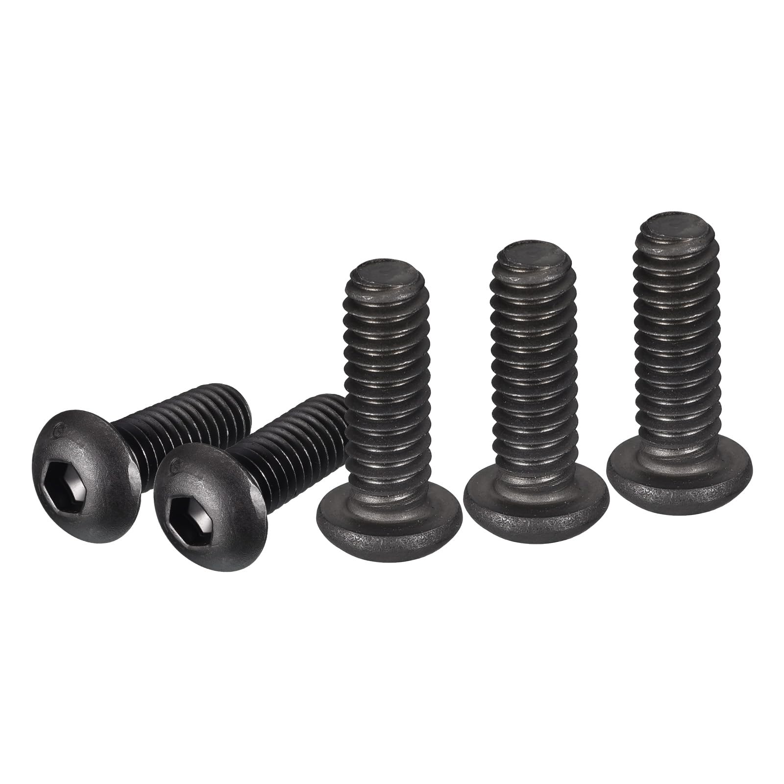 DTGN 1/4-20x3/4" Button Head Socket Cap Screws - 25Pack - Good for Machine - Carbon Steel Black Oxide - Hex Drive Full Thread UNC Fasteners