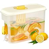 RAMFIYN 1 Gallon Drink Dispenser for Fridge, Water Container with Spigot, Upgraded Gallon Water Dispenser Ice Tea Pitcher for Fridge